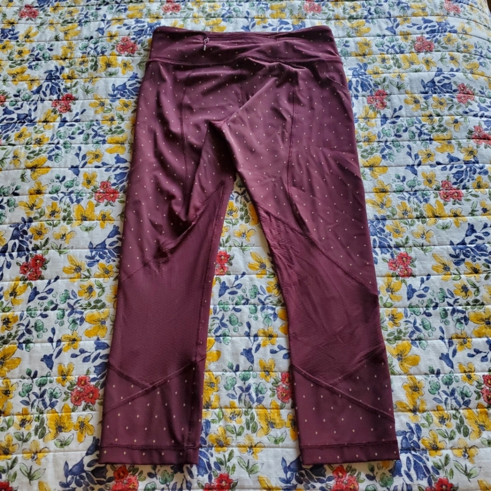 Lululemon Pace Rival Crop Night Fall Bordeaux Drama Gold 6 - Picture 2 of 4